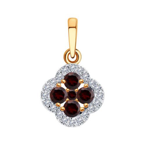 Подвеска декоративная Karatov, красное золото 585 проба, вставка гранат (Karatov, Россия) — от 701.87 руб. в сети магазинов DIAMANTE забронировать в магазине Подвеска декоративная Karatov, красное золото 585 проба, вставка гранат