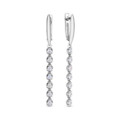 Серьги длинные RoseGrace, белое золото 585 проба, вставка бриллиант (RoseGrace, Россия) — от 4352.72 руб. в сети магазинов DIAMANTE забронировать в магазине Серьги длинные RoseGrace, белое золото 585 проба, вставка бриллиант (RoseGrace, Россия)