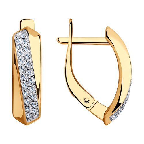 Серьги с английским замком Diamant, красное золото 585 проба, вставка фианит (Diamant, Россия) — от 1633.55 руб. в сети магазинов DIAMANTE забронировать в магазине Серьги с английским замком Diamant, красное золото 585 проба, вставка фианит (Diamant, Россия)