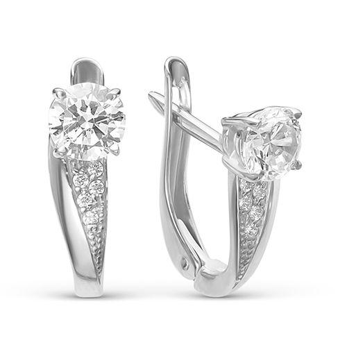 Серьги с английским замком Zlato, серебро 925 проба, вставка фианит (Zlato, Россия) — от 110.72 руб. в сети магазинов DIAMANTE забронировать в магазине Серьги с английским замком Zlato, серебро 925 проба, вставка фианит