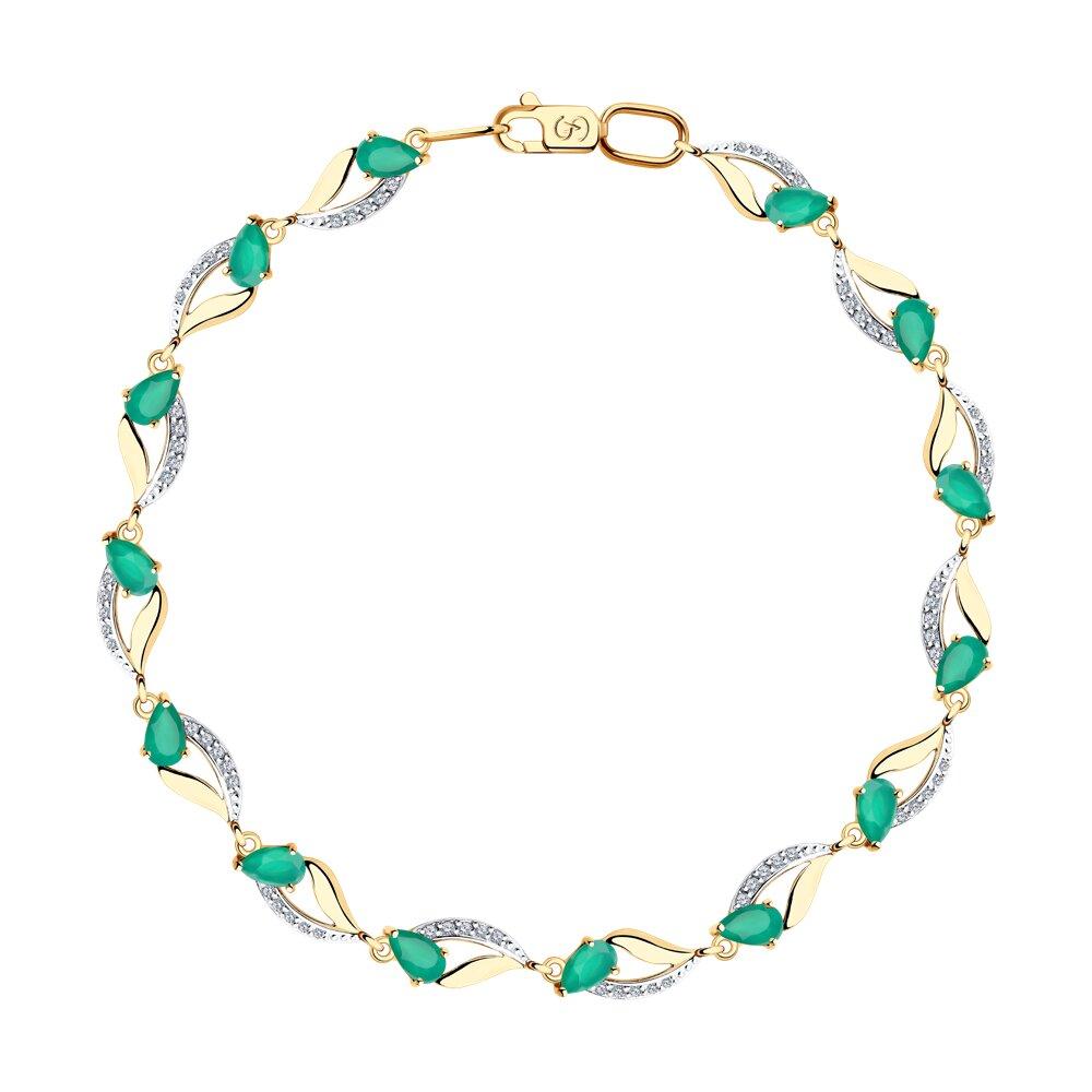 Браслет декоративный, красное золото 585 проба, вставка фианит/агат (Россия) — от 2459.16 руб. в сети магазинов DIAMANTE забронировать в магазине Браслет декоративный, красное золото 585 проба, вставка фианит/агат (Россия)