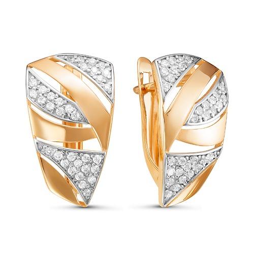 Серьги с английским замком 7 Карат, красное золото 585 проба, вставка фианит (7 Карат, Беларусь) — от 1849.58 руб. в сети магазинов DIAMANTE забронировать в магазине Серьги с английским замком 7 Карат, красное золото 585 проба, вставка фианит