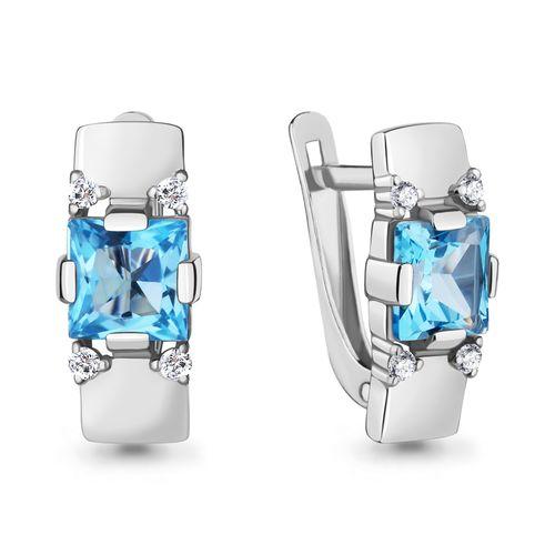 Серьги с английским замком Aquamarine, серебро 925 проба, вставка фианит (Aquamarine, Россия) — от 262.42 руб. в сети магазинов DIAMANTE забронировать в магазине Серьги с английским замком Aquamarine, серебро 925 проба, вставка фианит (Aquamarine, Россия)