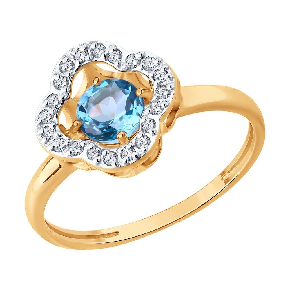 Кольцо декоративное, красное золото 585 проба, вставка фианит/топаз (Россия) — от 1238.57 руб. в сети магазинов DIAMANTE забронировать в магазине Кольцо декоративное, красное золото 585 проба, вставка фианит/топаз (Россия)