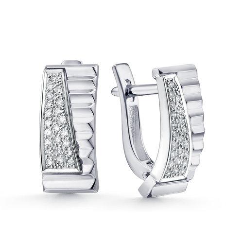Серьги с английским замком Brilliant Style, белое золото 585 проба, вставка бриллиант (Brilliant Style, Россия) — от 5129.78 руб. в сети магазинов DIAMANTE забронировать в магазине Серьги с английским замком Brilliant Style, белое золото 585 проба, вставка бриллиант