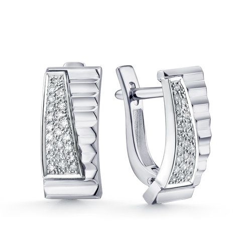 Серьги с английским замком Brilliant Style, белое золото 585 проба, вставка бриллиант (Brilliant Style, Россия) — от 5129.78 руб. в сети магазинов DIAMANTE забронировать в магазине Серьги с английским замком Brilliant Style, белое золото 585 проба, вставка бриллиант (Brilliant Style, Россия)