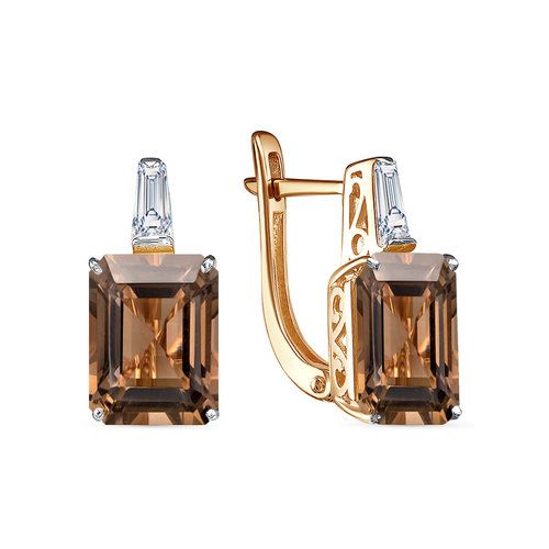 Серьги с английским замком GRANAT JEWELRY, красное золото 585 проба, вставка раухтопаз (GRANAT JEWELRY, Россия) — от 2480.45 руб. в сети магазинов DIAMANTE забронировать в магазине Серьги с английским замком GRANAT JEWELRY, красное золото 585 проба, вставка раухтопаз (GRANAT JEWELRY, Россия)