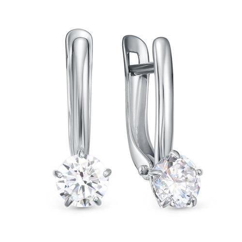 Серьги с английским замком BUBLIK JEWELRY, белое золото 585 проба, вставка бриллиант (BUBLIK JEWELRY, Россия) — от 5118.05 руб. в сети магазинов DIAMANTE забронировать в магазине Серьги с английским замком BUBLIK JEWELRY, белое золото 585 проба, вставка бриллиант