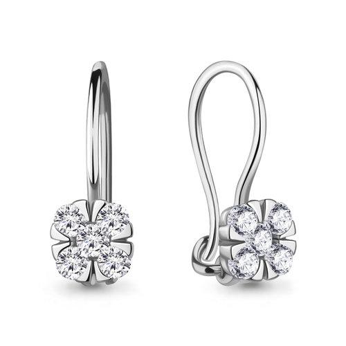 Серьги детские Aquamarine, серебро 925 проба, вставка фианит (Aquamarine, Россия) — от 79.20 руб. в сети магазинов DIAMANTE забронировать в магазине Серьги детские Aquamarine, серебро 925 проба, вставка фианит