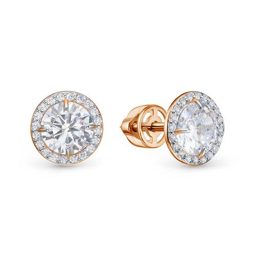 Серьги пусеты BUBLIK JEWELRY, красное золото 585 проба, вставка фианит (BUBLIK JEWELRY, Россия) — от 1290.10 руб. в сети магазинов DIAMANTE забронировать в магазине Серьги пусеты BUBLIK JEWELRY, красное золото 585 проба, вставка фианит (BUBLIK JEWELRY, Россия)