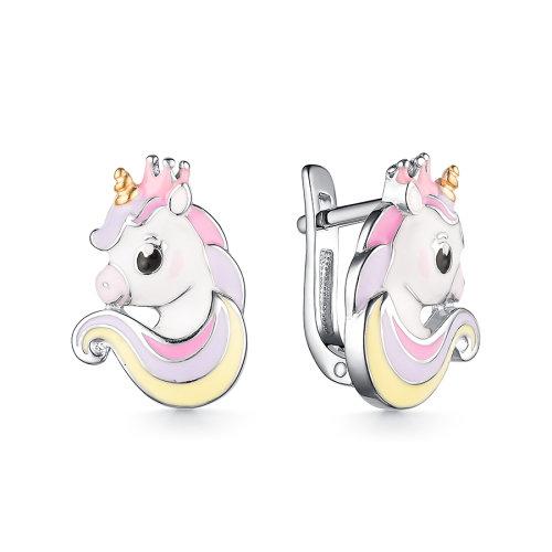 Серьги детские DEWI, серебро 925 проба, вставка эмаль (DEWI, Россия) — от 167.59 руб. в сети магазинов DIAMANTE забронировать в магазине Серьги детские DEWI, серебро 925 проба, вставка эмаль (DEWI, Россия)