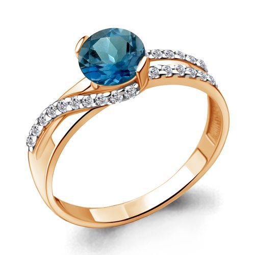 Кольцо декоративное Aquamarine, красное золото 585 проба, вставка фианит (Aquamarine, Россия) — от 1602.30 руб. в сети магазинов DIAMANTE забронировать в магазине Кольцо декоративное Aquamarine, красное золото 585 проба, вставка фианит (Aquamarine, Россия)