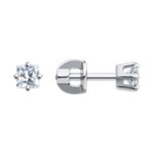 Серьги пусеты SOKOLOV, белое золото 585 проба, вставка фианит (SOKOLOV, Россия) — от 718.08 руб. в сети магазинов DIAMANTE забронировать в магазине Серьги пусеты SOKOLOV, белое золото 585 проба, вставка фианит