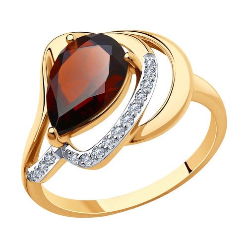 Кольцо декоративное Diamant, красное золото 585 проба, вставка фианит/гранат (Diamant, Россия) — от 1767.15 руб. в сети магазинов DIAMANTE забронировать в магазине Кольцо декоративное Diamant, красное золото 585 проба, вставка фианит/гранат (Diamant, Россия)