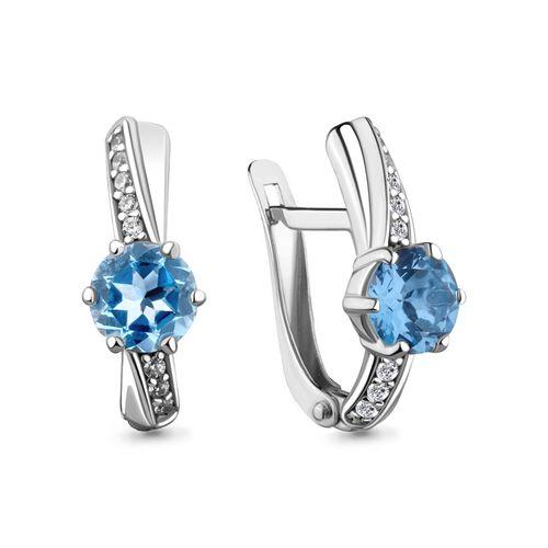 Серьги с английским замком Aquamarine, серебро 925 проба, вставка фианит (Aquamarine, Россия) — от 286.44 руб. в сети магазинов DIAMANTE забронировать в магазине Серьги с английским замком Aquamarine, серебро 925 проба, вставка фианит (Aquamarine, Россия)