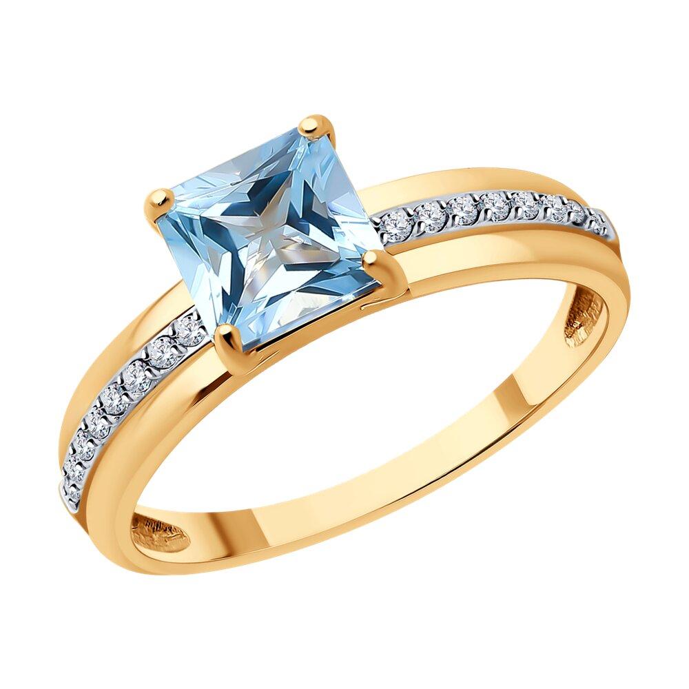 Кольцо декоративное Diamant, красное золото 585 проба, вставка фианит/топаз (Diamant, Россия) — от 1162.80 руб. в сети магазинов DIAMANTE забронировать в магазине Кольцо декоративное Diamant, красное золото 585 проба, вставка фианит/топаз (Diamant, Россия)