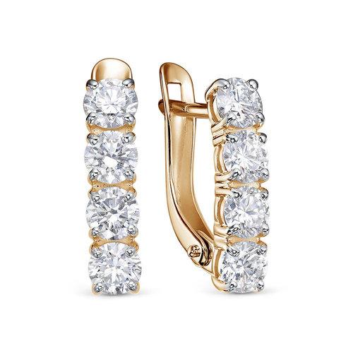Серьги с английским замком BUBLIK JEWELRY, красное золото 585 проба, вставка бриллиант (BUBLIK JEWELRY, Россия) — от 6108.91 руб. в сети магазинов DIAMANTE забронировать в магазине Серьги с английским замком BUBLIK JEWELRY, красное золото 585 проба, вставка бриллиант