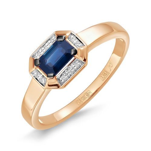 Кольцо декоративное Prestige, красное золото 585 проба, вставка бриллиант/сапфир (Prestige, Россия) — от 3673.70 руб. в сети магазинов DIAMANTE забронировать в магазине Кольцо декоративное Prestige, красное золото 585 проба, вставка бриллиант/сапфир (Prestige, Россия)