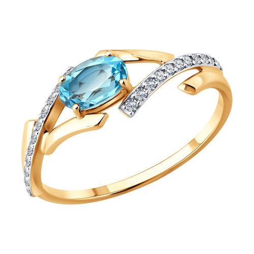 Кольцо декоративное SOKOLOV, красное золото 585 проба, вставка фианит/топаз (SOKOLOV, Россия) — от 1090.14 руб. в сети магазинов DIAMANTE забронировать в магазине Кольцо декоративное SOKOLOV, красное золото 585 проба, вставка фианит/топаз