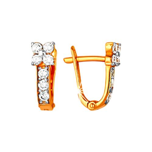 Серьги детские Efremov, красное золото 585 проба, вставка фианит (Efremov, Россия) — от 896.00 руб. в сети магазинов DIAMANTE забронировать в магазине Серьги детские Efremov, красное золото 585 проба, вставка фианит