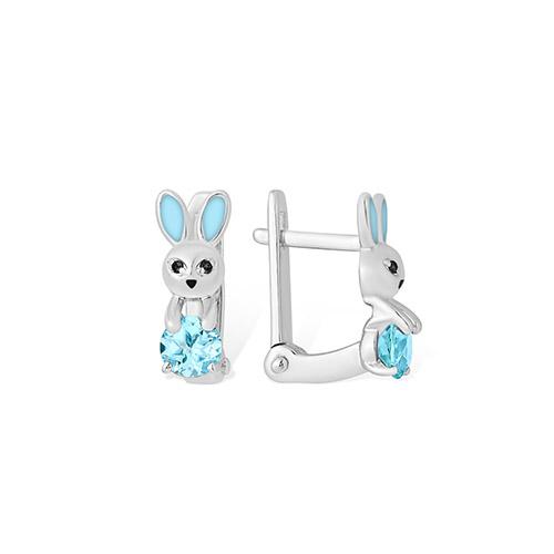 Серьги детские Efremov, серебро 925 проба, вставка фианит/эмаль (Efremov, Россия) — от 107.44 руб. в сети магазинов DIAMANTE забронировать в магазине Серьги детские Efremov, серебро 925 проба, вставка фианит/эмаль