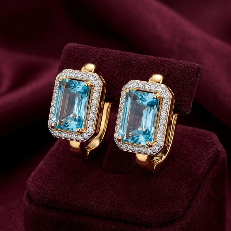 Серьги с английским замком GRANAT JEWELRY, красное золото 585 проба, вставка топаз (GRANAT JEWELRY, Россия) — от 2014.95 руб. в сети магазинов DIAMANTE забронировать в магазине Серьги с английским замком GRANAT JEWELRY, красное золото 585 проба, вставка топаз (GRANAT JEWELRY, Россия)