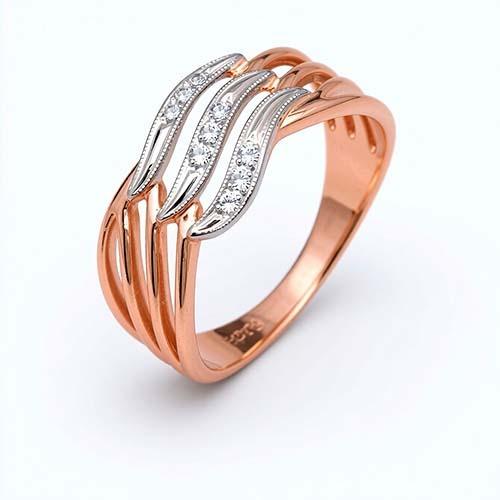 Кольцо декоративное Karatov, красное золото 585 проба, вставка фианит (Karatov, Россия) — от 2402.40 руб. в сети магазинов DIAMANTE забронировать в магазине Кольцо декоративное Karatov, красное золото 585 проба, вставка фианит