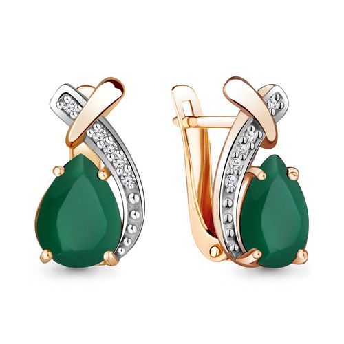 Серьги с английским замком Aquamarine, красное золото 585 проба, вставка агат (Aquamarine, Россия) — от 1786.05 руб. в сети магазинов DIAMANTE забронировать в магазине Серьги с английским замком Aquamarine, красное золото 585 проба, вставка агат (Aquamarine, Россия)