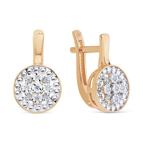 Серьги с английским замком Prestige, красное золото 585 проба, вставка бриллиант (Prestige, Россия) — от 5632.50 руб. в сети магазинов DIAMANTE забронировать в магазине Серьги с английским замком Prestige, красное золото 585 проба, вставка бриллиант