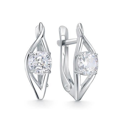 Серьги с английским замком Zlato, серебро 925 проба, вставка фианит (Zlato, Россия) — от 106.58 руб. в сети магазинов DIAMANTE забронировать в магазине Серьги с английским замком Zlato, серебро 925 проба, вставка фианит