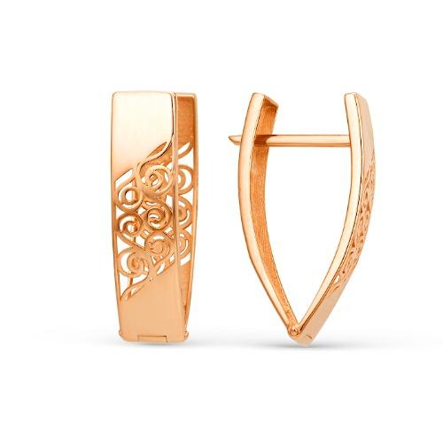 Серьги с английским замком 7 Карат, красное золото 585 проба (7 Карат, Беларусь) — от 1808.63 руб. в сети магазинов DIAMANTE забронировать в магазине Серьги с английским замком 7 Карат, красное золото 585 проба