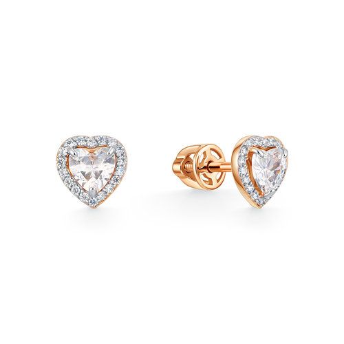 Серьги пусеты BUBLIK JEWELRY, красное золото 585 проба, вставка фианит (BUBLIK JEWELRY, Россия) — от 1024.10 руб. в сети магазинов DIAMANTE забронировать в магазине Серьги пусеты BUBLIK JEWELRY, красное золото 585 проба, вставка фианит (BUBLIK JEWELRY, Россия)