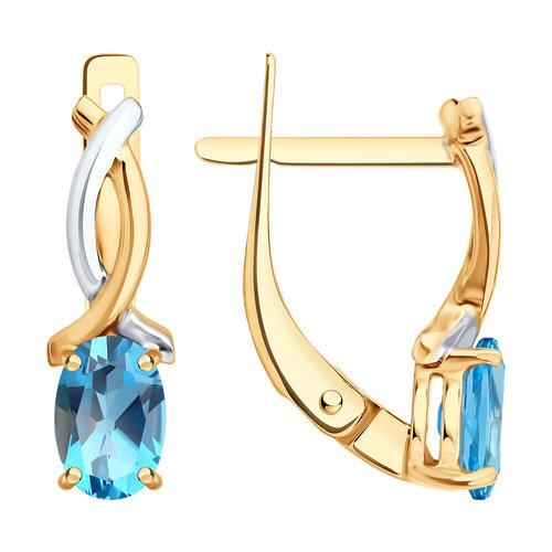 Серьги с английским замком SOKOLOV, красное золото 585 проба, вставка топаз (SOKOLOV, Россия) — от 1590.41 руб. в сети магазинов DIAMANTE забронировать в магазине Серьги с английским замком SOKOLOV, красное золото 585 проба, вставка топаз