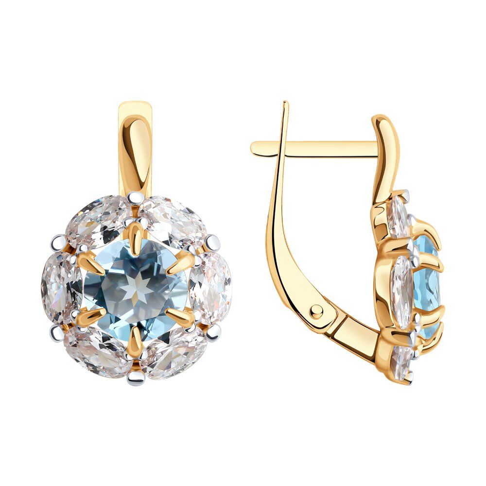 Серьги с английским замком Diamant, красное золото 585 проба, вставка фианит/топаз (Diamant, Россия) — от 3291.75 руб. в сети магазинов DIAMANTE забронировать в магазине Серьги с английским замком Diamant, красное золото 585 проба, вставка фианит/топаз (Diamant, Россия)