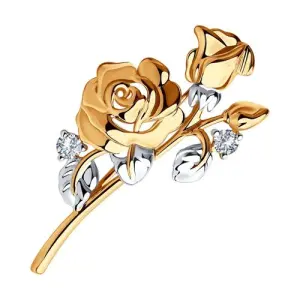 Брошь Sokolov и Diamant золото 040225 (Sokolov и Diamant, Россия)