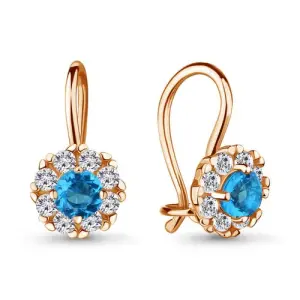 Серьги Aquamarine золото 40965Б.1 (Aquamarine, Россия)
