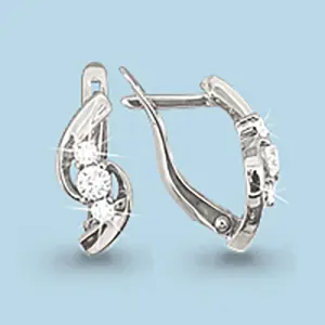 Серьги Aquamarine серебро 41188А.5 (Aquamarine, Россия)