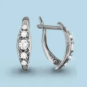 Серьги Aquamarine серебро 41789А.5 (Aquamarine, Россия)