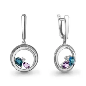 Серьги Aquamarine серебро 4323332А.5 (Aquamarine, Россия)