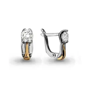 Серьги Aquamarine золото 43608 (Aquamarine, Россия)