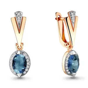 Серьги Aquamarine золото 4387908А.1 (Aquamarine, Россия)