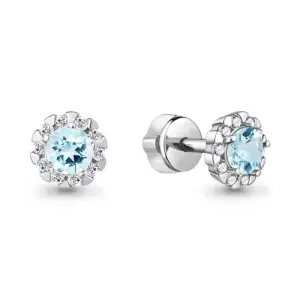 Серьги Aquamarine серебро 4408502А.5 (Aquamarine, Россия)