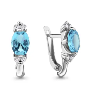 Серьги Aquamarine серебро 4414105А.5 (Aquamarine, Россия)