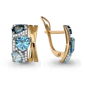 Серьги Aquamarine золото 4454305А.1 (Aquamarine, Россия)