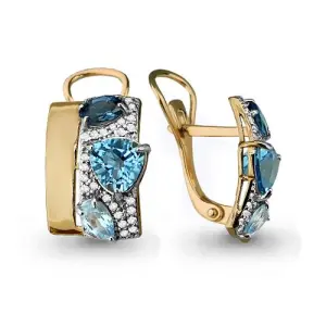 Серьги Aquamarine золото 4454605А.1 (Aquamarine, Россия)