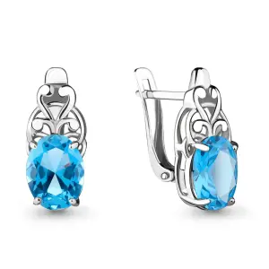 Серьги Aquamarine серебро 4476005.5 (Aquamarine, Россия)