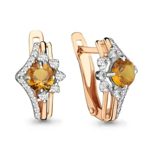 Серьги Aquamarine золото 4496306А.1 (Aquamarine, Россия)