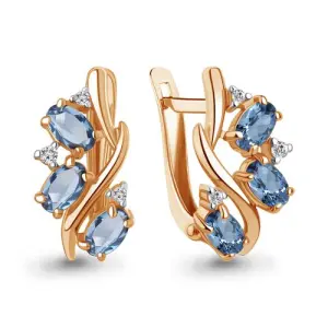 Серьги Aquamarine золото 45004205.1 (Aquamarine, Россия)