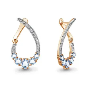 Серьги Aquamarine золото 45018305А.1 (Aquamarine, Россия)