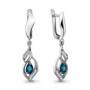 Серьги Aquamarine серебро 4721608А.5 (Aquamarine, Россия)